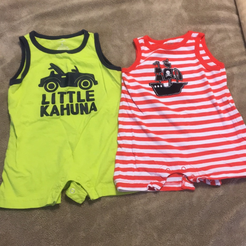 Baby boy tank top rompers